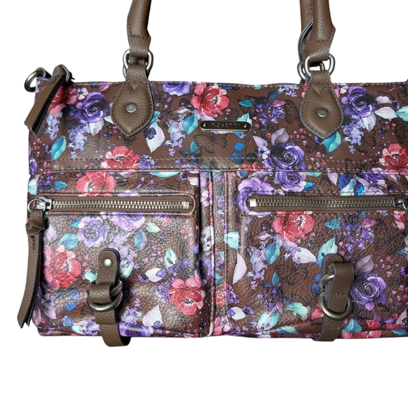 Rosetti Stunning Multi color Floral Brown Women's Handbag Fall Like New - Picture 3 of 13